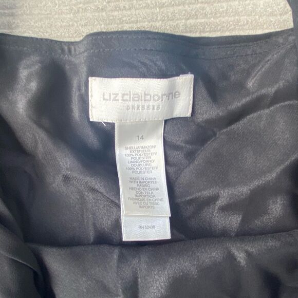 Formal Wedding Guest Prom Black Woman’s Dress Sleeveless with Ruffles Size 14 - Picture 3 of 8